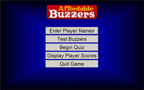 Afordable Buzzers Easy Quiz Menu